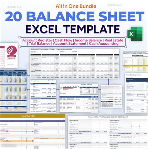 20 Excel Balance Sheet Excel Templates Pack Perfect For Personal And