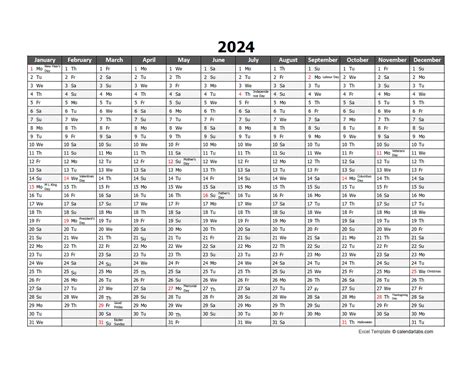 2024 Calendar Pdf Word Excel 2024 Calendar Templates And Images