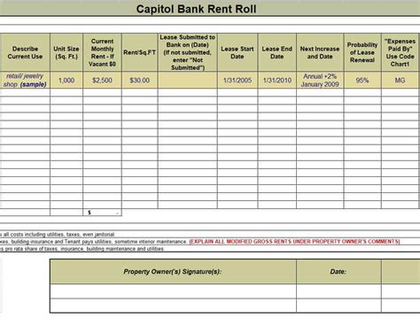 22 Editable Rent Roll Templates Word Excel