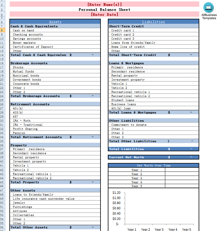 5 Excel Balance Sheet Template Free Download Excel Templates