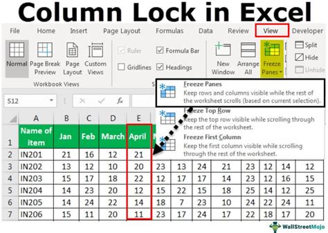 5 Ways Lock Excel Column Excel Tutorials Templates