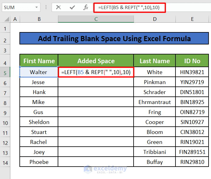 5 Ways To Add Space Excel Tutorials Templates