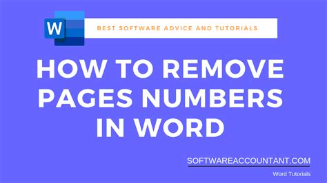 5 Ways To Remove Page Numbers In Microsoft Word Software Accountant