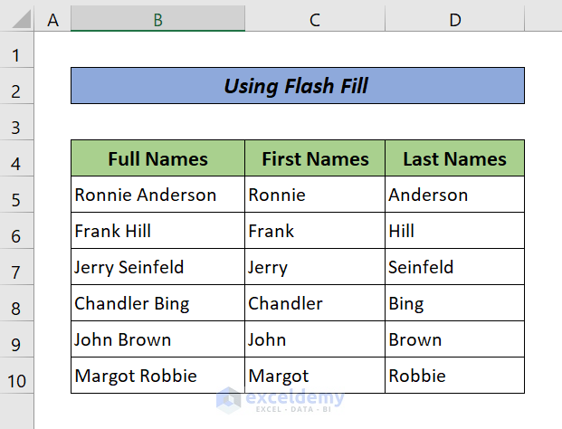 5 Ways To Split Names Into Two Columns In Excel