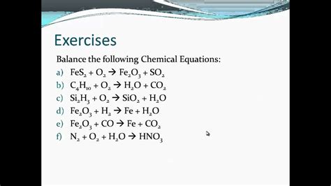 50 Examples Of Balanced Chemical Equations