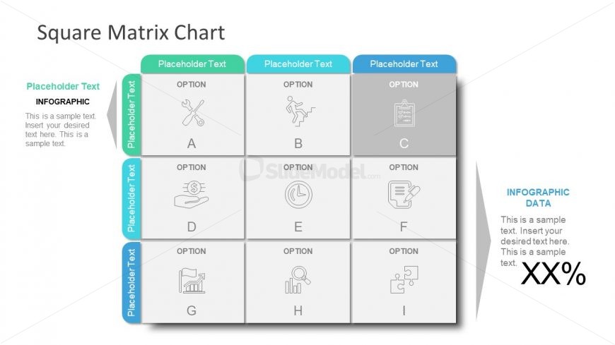 9 Cells Square Matrix Powerpoint Infographic Slidemodel