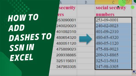 Add Dashes To Ssn In A Cell