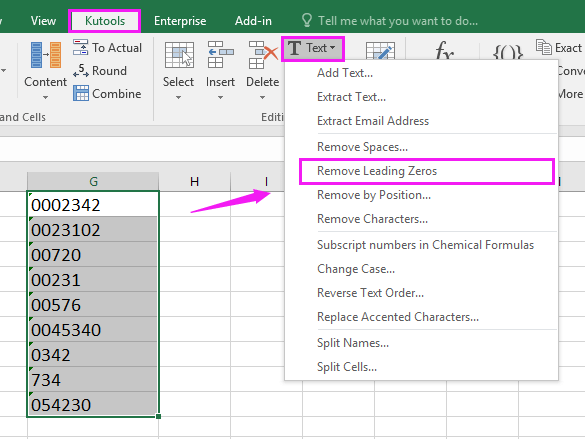 Add Or Remove Leading Zeros In Excel With A Mouse Click