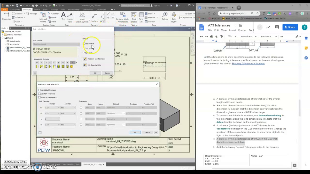 Adding A General Tolerances Table Inventor 2019 Youtube