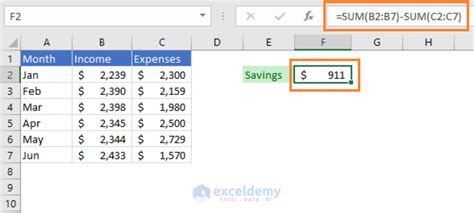 Adding And Subtracting In Excel In One Formula Easy Way Exceldemy