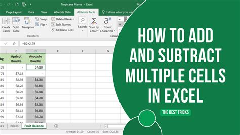 Adding Multiple Cells In Excel 4 Easy Steps