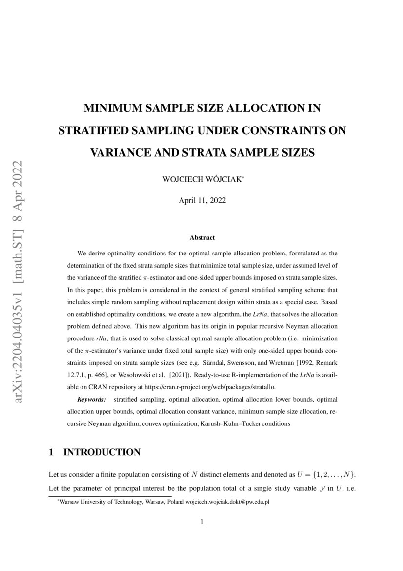 Allocation Of Sample Size To Strata Under Stratified Random Sampling Youtube