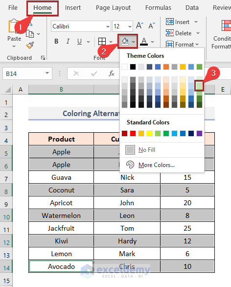 Alternate Row Color Excel How To Use Alternate Row Color Excel