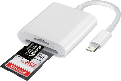 Amazon Com Apple Mfi Certified Lightning To Sd Card Reader For Iphone Dual Card Slot Memory