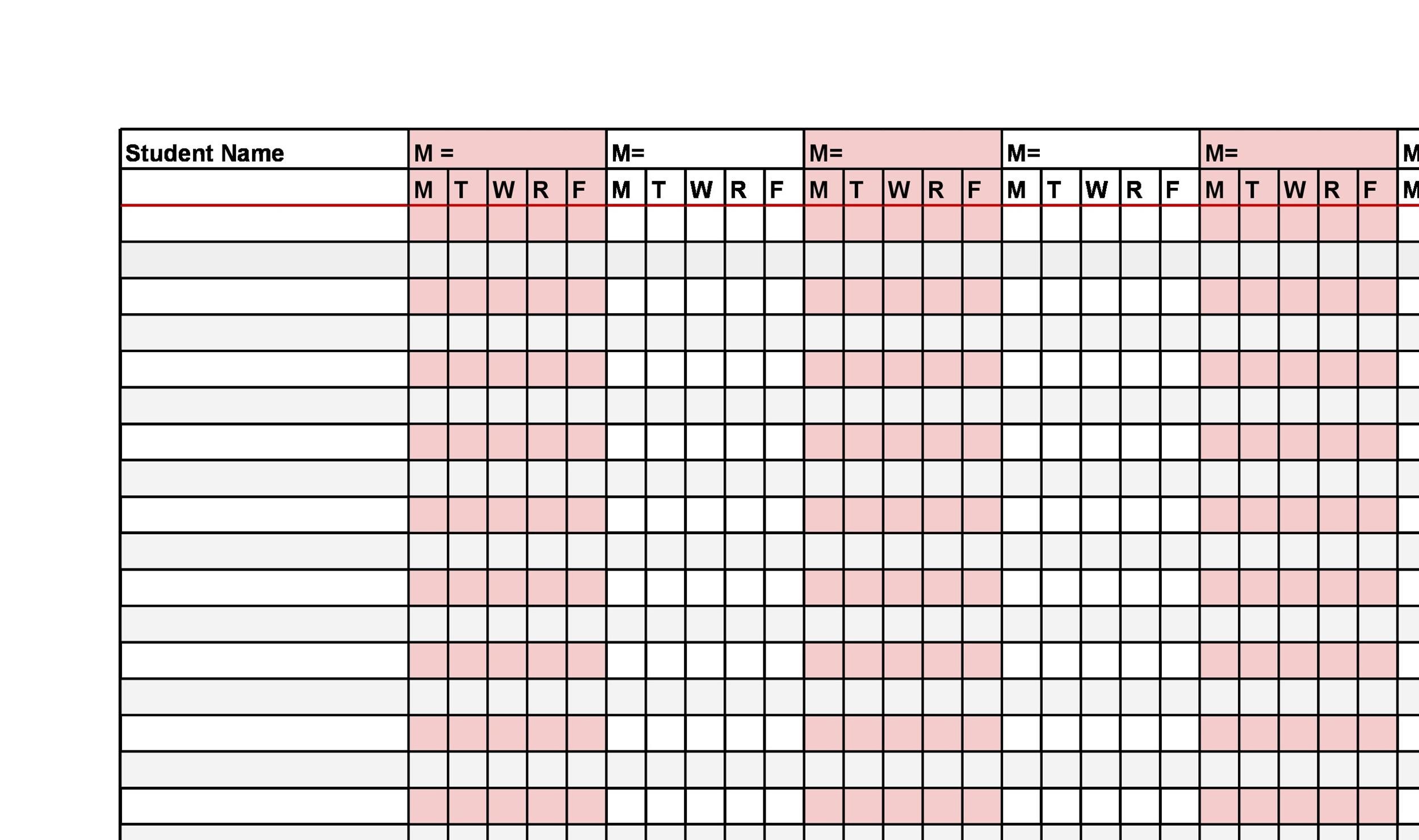 Attendance Template Free