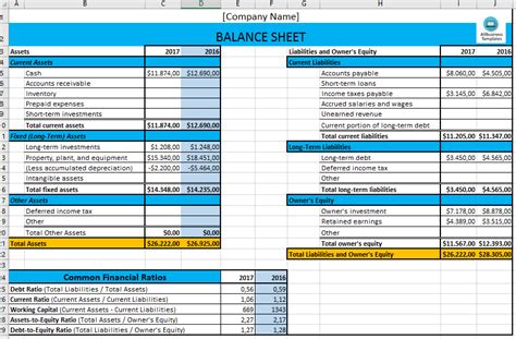 Basic Excel Balance Sheet Templates At Allbusinesstemplates Com