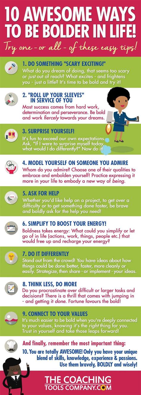 Be Bold 10 Awesome Ways To Be Bolder In Life Infographic The