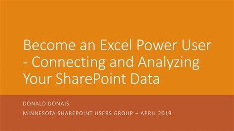 Become An Excel Power User Connecting And Analyzing