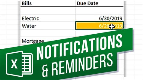 Bill Reminder In Excel