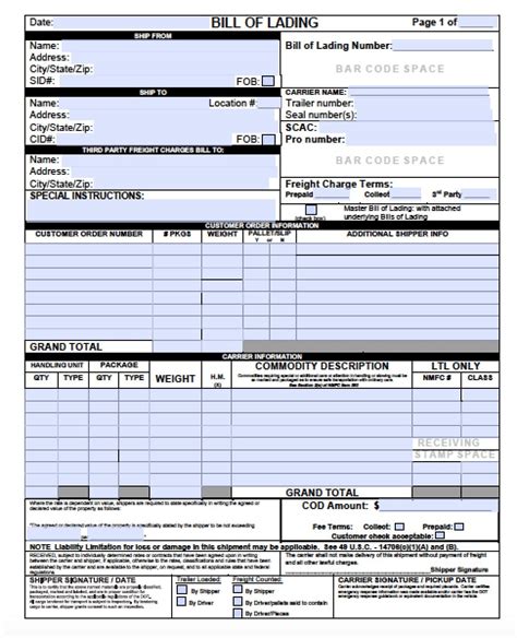 Bol Template Excel