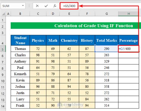 Calculate Grade Using If Function In Excel With Easy Steps