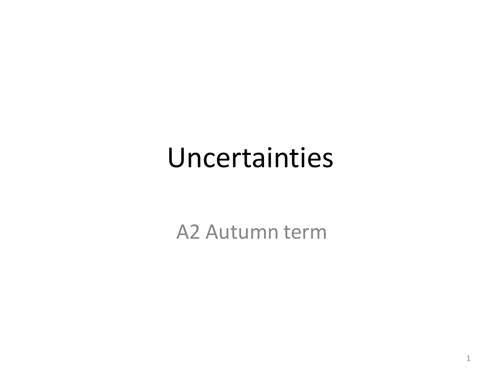 Calculating Uncertainties