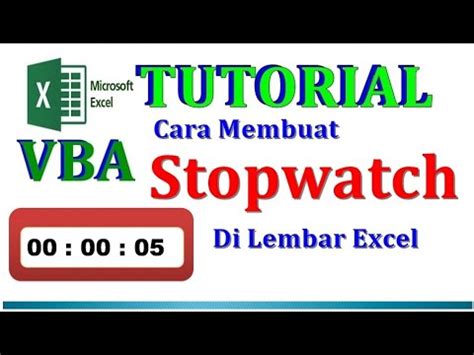 Cara Membuat Stopwatch Di Excel Youtube