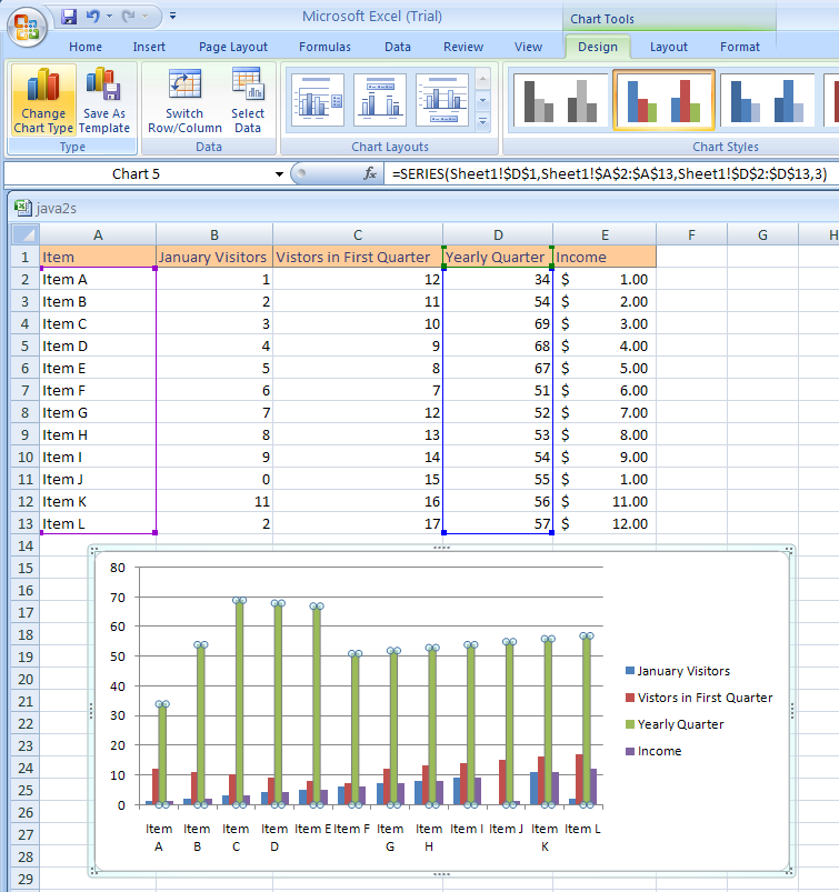 Change A Chart Type Of A Single Data Series Chart Axis Chart