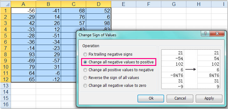 Change Negative Number To Positive In Excel Remove Negative Sign