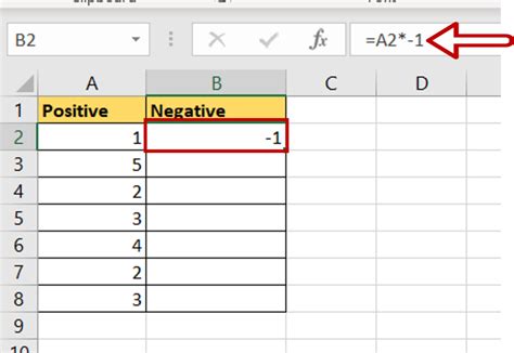 Change Numbers To Negative Excel