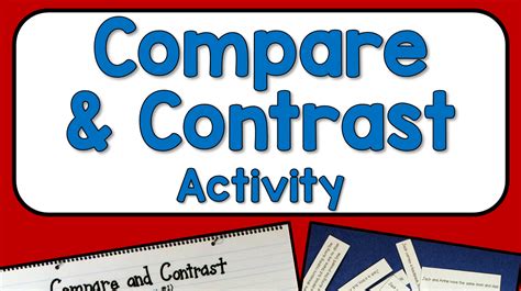 Compare And Contrast Address The Standards With This Free Activity