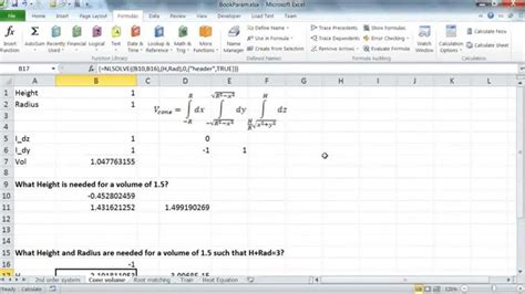 Computing Optimal Limits For A Multiple Integral Example In Excel Youtube