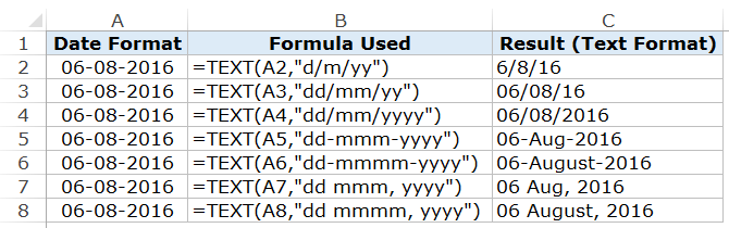 Convert Date To Text In Excel