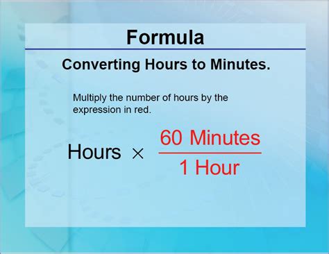 Convert Hours To Minutes Formula