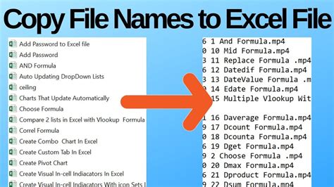 Copy File Name To Excel