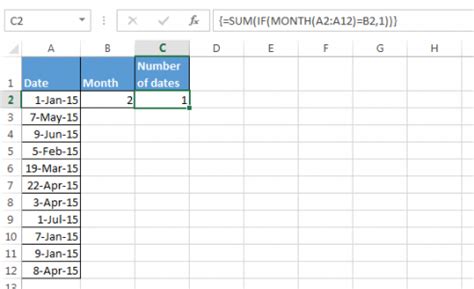 Counting The Number Of Dates With Matching Month Criteria