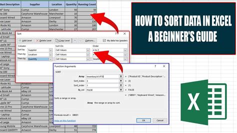 Data Sorting In Excel Youtube