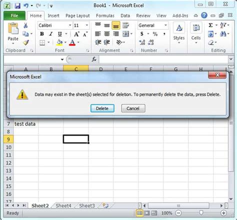 Delete Data In Excel 2010