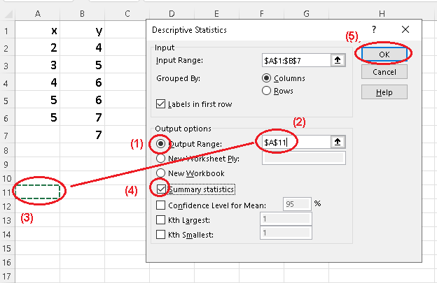 Descriptive Statistics Tool Output Real Statistics Using Excel