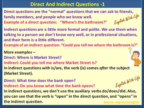 Direct And Indirect Questions Vocabulary Home