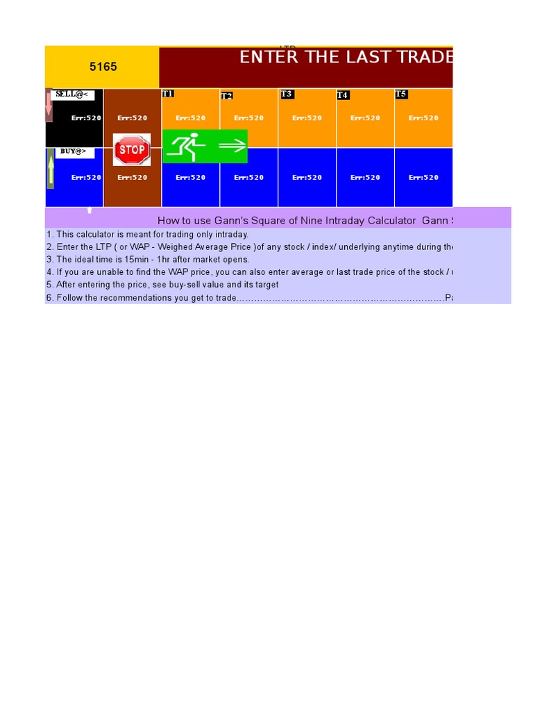 Download Pdf Gann Calculator Excel Base