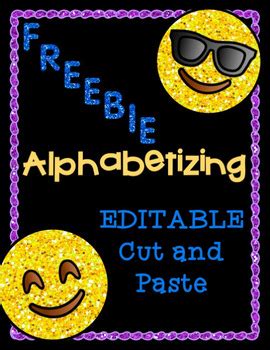 Editable Alphabetizing Cut And Paste Abc Order Freebie By