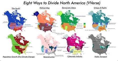 Eight Ways To Divide North America Vverse R Imaginarymaps