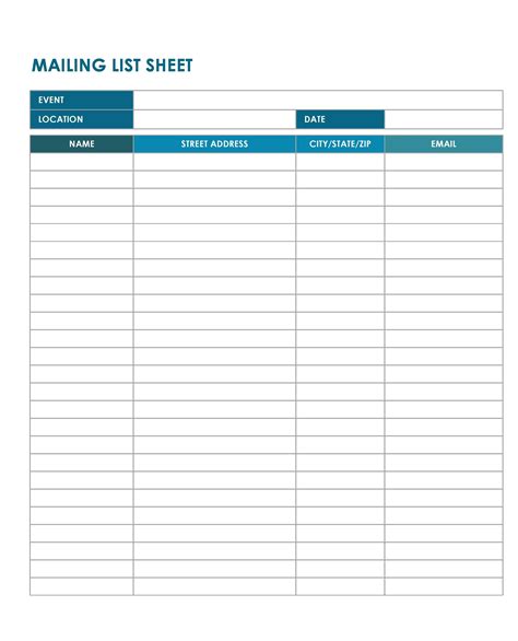 Email Mailing List Template Excel Templates