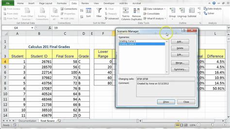 Excel 2010 Scenario Manager Youtube