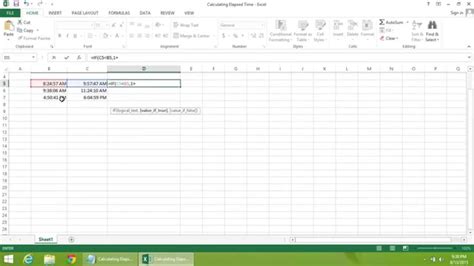 Excel 2013 Tutorial How To Calculate Elapsed Time Youtube