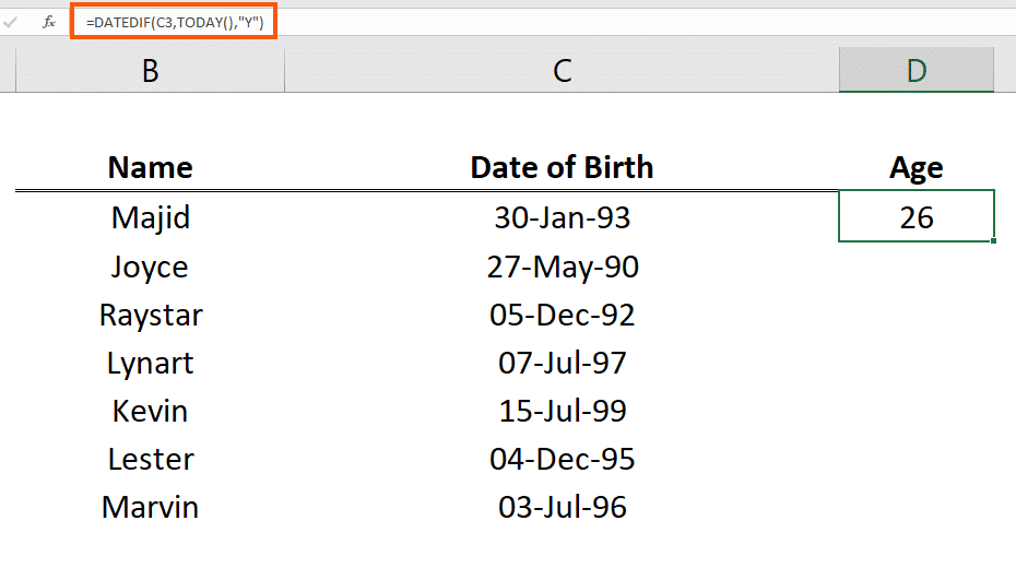 Excel Age Structure Diagram Excel Age Calculate Date Birth Y