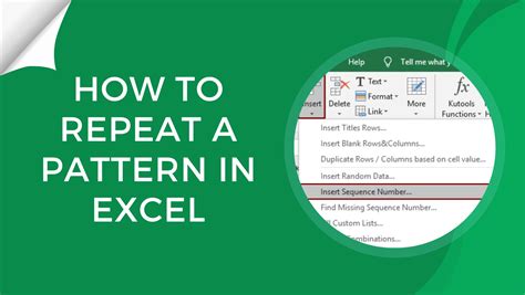 Excel Autofill Repeating Pattern