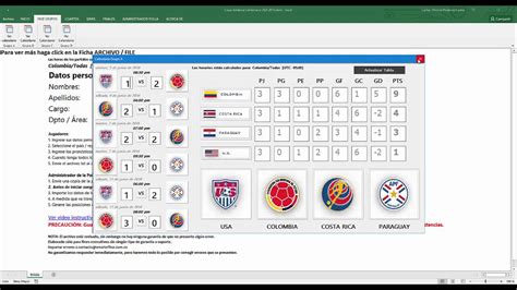 Excel Calendario Polla Quiniela Copa Am Rica Centenario Usa 2016