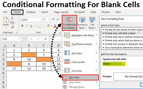 Excel Conditional Formatting For Blank Cells